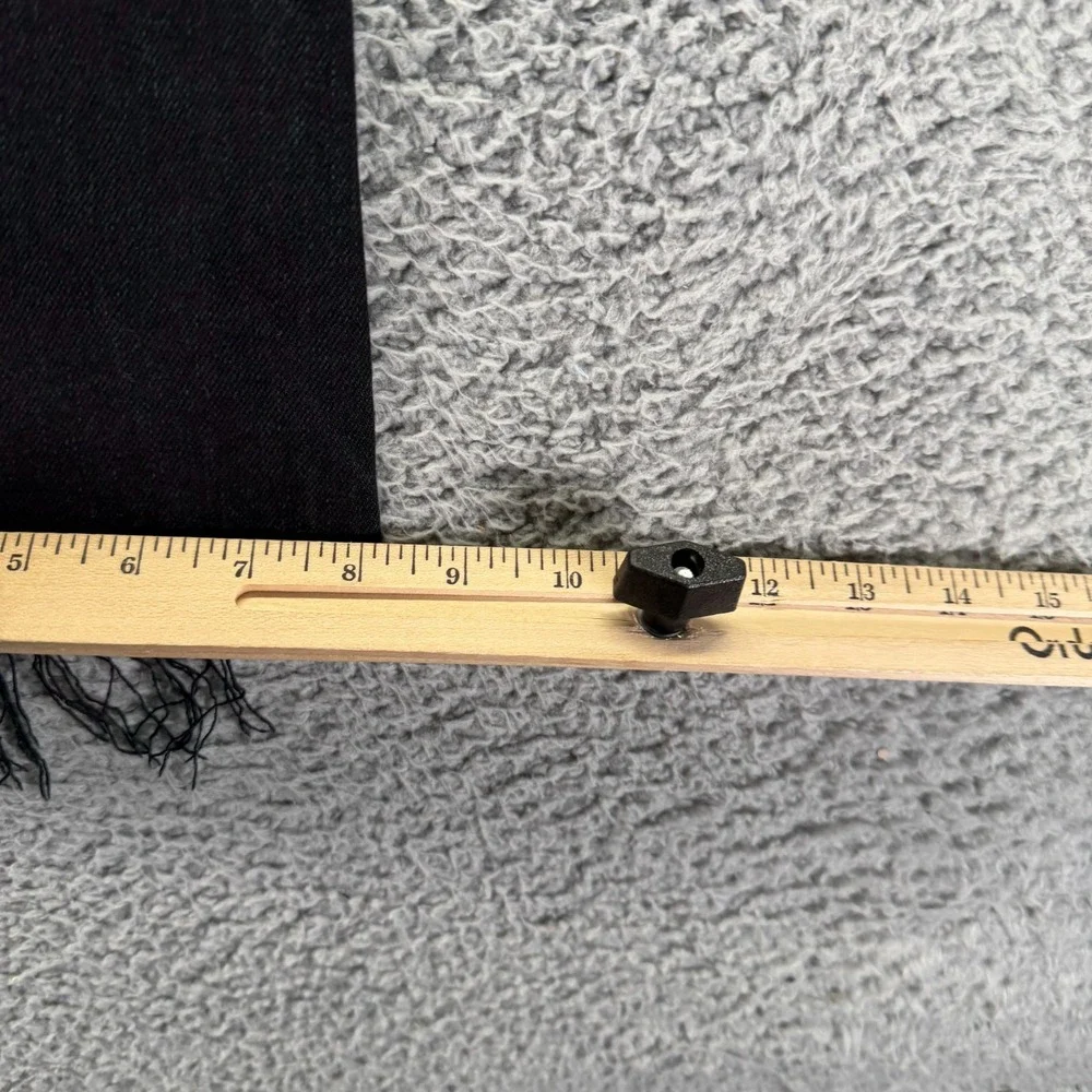 Zara Jean Women's 6 Black Cotton Denim Flared Leg Streetwear Raw-Hem Stretch